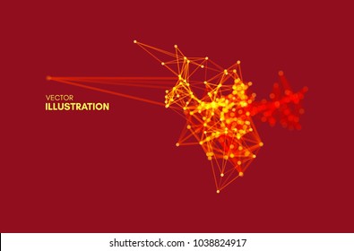 3d connection structure. Constellation. Futuristic technology style. Vector illustration for science, chemistry or education.