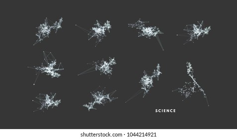 Estructura de conexión 3d. Constelación. Estilo de tecnología futurista. Ilustración vectorial para la ciencia, la química o la educación.