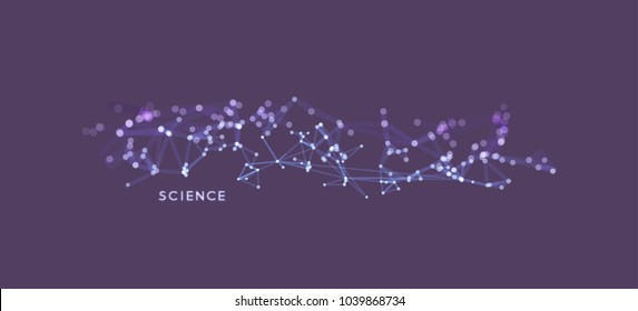 3d connection structure. Futuristic technology style. Vector illustration for science, chemistry or education.