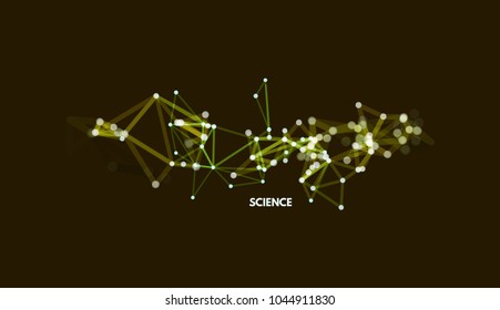 3d connection structure. Futuristic technology style. Vector illustration for science, chemistry or education.