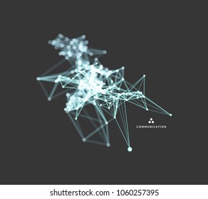 3d connection structure. Futuristic technology style. Vector illustration for science, chemistry or education.