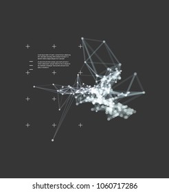 3d connection structure. Futuristic technology style. Vector illustration for science, chemistry or education.