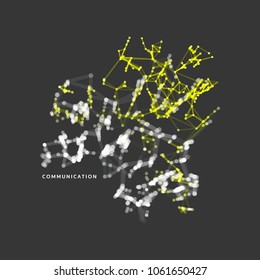 3d connection structure. Futuristic technology style. Vector illustration for science, chemistry or education.