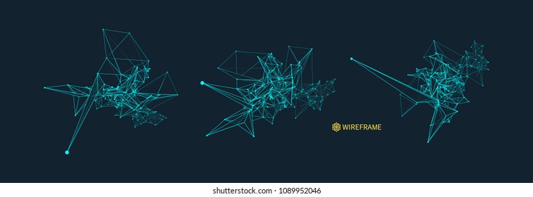 3d connection structure. Futuristic technology style. Vector illustration for science, chemistry or education.