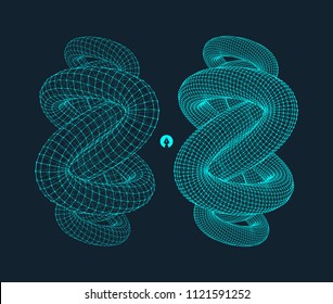 3d connection structure. Futuristic technology style. Abstract design. Lattice geometric element. Vector illustration.  