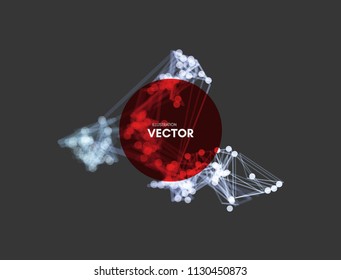 3d connection structure. Futuristic technology style. Vector illustration for science, chemistry or education.