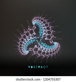 3d estructura de conexión. Estilo de tecnología futurista. Elemento de polos bajos para el diseño. Ilustración vectorial para la ciencia, la química o la educación.