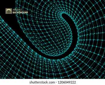 3d connection structure. Futuristic technology style. Abstract design. Geometric vector illustration.