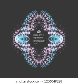 3d connection structure. Futuristic technology style. Low-poly element for design. Vector illustration for science, chemistry or education.