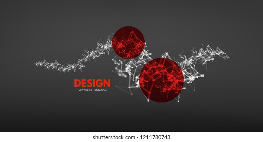 3d estructura de conexión. Estilo de tecnología futurista. Elemento de polos bajos para el diseño. Ilustración vectorial para la ciencia, la química o la educación.