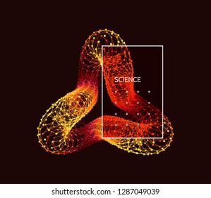 3d connection structure. Futuristic technology style. Abstract design. Lattice geometric element. Vector illustration.