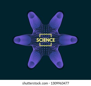 3D connection structure. Futuristic technology style. Abstract design. Vector illustration.