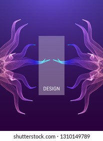 3D connection structure. Futuristic technology style. Abstract design. Vector illustration for science, chemistry or education.
