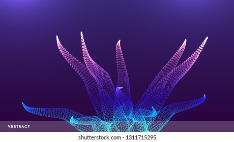 3D connection structure. Futuristic technology style. Abstract design. Vector illustration for science, chemistry or education.