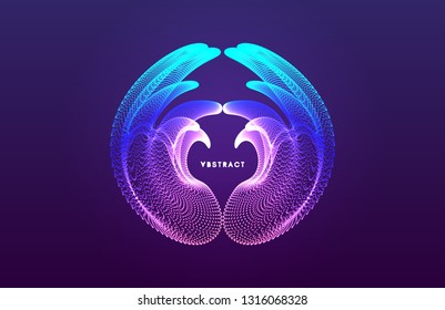 3D connection structure. Futuristic technology style. Abstract design. Vector illustration for science, chemistry or education.