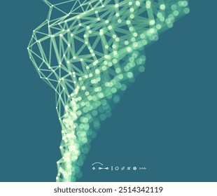 3d connection structure. Futuristic technology style. Vector illustration for science, chemistry or education.