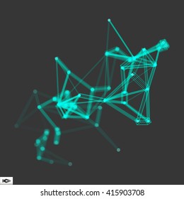 3D Connection Structure. Futuristic Technology Style. Vector illustration for Science, Chemistry or Education.
