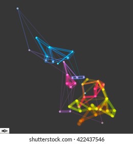 3D Connection Structure. Futuristic Technology Style. Vector illustration for Science, Chemistry or Education.