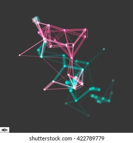 3D Connection Structure. Futuristic Technology Style. Vector illustration for Science, Chemistry or Education.