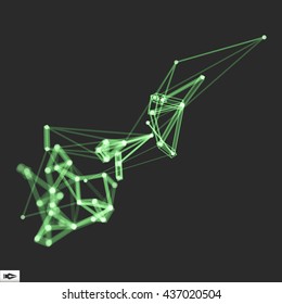 3D Connection Structure. Futuristic Technology Style. Vector illustration for Science, Chemistry or Education.