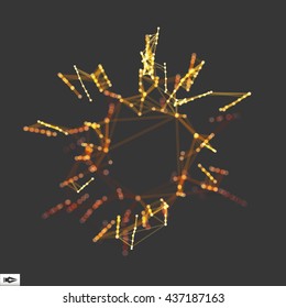 3D Connection Structure. Futuristic Technology Style. Composition with Motion Effect. Vector illustration for Science, Chemistry or Education. 