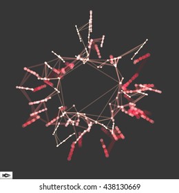 3D Connection Structure. Futuristic Technology Style. Motion and Bokeh Effect. Vector illustration for Science, Chemistry or Education. 