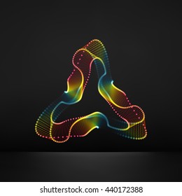 3D Connection Structure. Futuristic Technology Style. Abstract Design. Lattice Geometric Element. Vector Illustration.