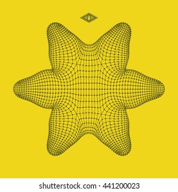 3D-Verbindungsstruktur. Futuristische Technologie Stil. Abstraktes Design. Geometrisches Gitterelement. Vektorgrafik.