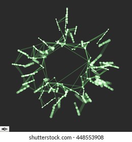 3D Connection Structure. Futuristic Technology Style. Vector illustration for Science, Chemistry or Education.