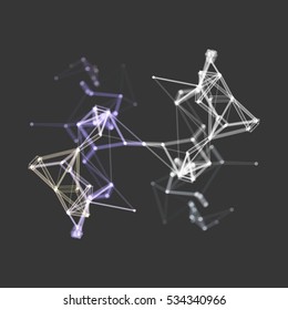 3D Connection Structure. Futuristic Technology Style. Vector illustration for Science, Chemistry or Education.