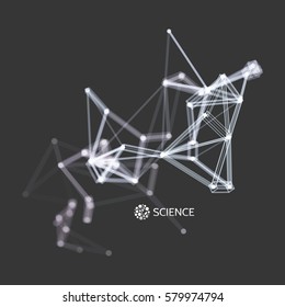 3D-Verbindungsstruktur. Futuristische Technologie Stil. Vektorgrafik für Wissenschaft, Chemie oder Bildung.