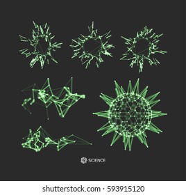 3D Connection Structure. Futuristic Technology Style. Vector illustration for Science, Chemistry or Education.