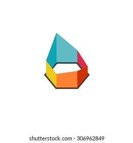 3D construction geometric abstract colorful logo