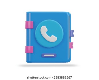 3d contact book icon vector illustration