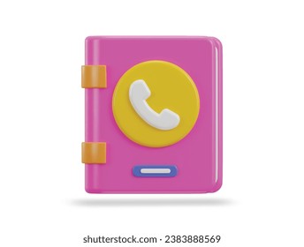 3d contact book icon vector illustration