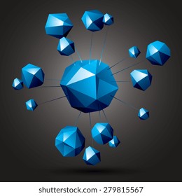 3D contemporary style abstract object, cybernetic futuristic colorful construction. Technology idea.