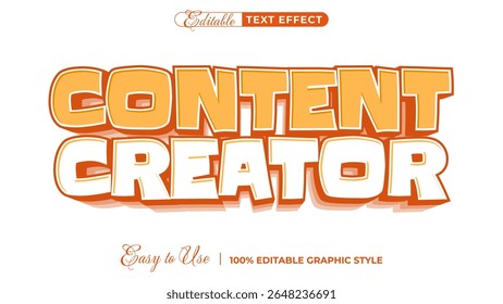 3d content creator text style effect template editable text effect