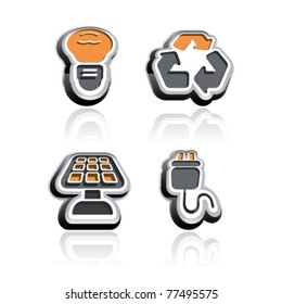 3d contour power energy icons