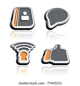 3d contour social media icons