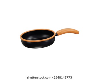 3D Cooking pan icon. Cooking pot, frying pan icon, pasta in saucepan icon vector illustration