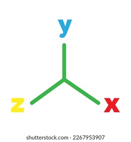 3D coordinates line icon isolated on white background. Black flat thin icon on modern outline style. Linear symbol and editable stroke. Simple and pixel perfect stroke vector illustration.