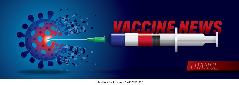 3D corona vaccine. Corona news vector. Country flag concept.