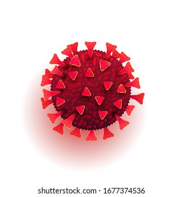3d coronavirus bacteria cell or molecule isolated on white background. 2019-nCoV Novel Coronavirus pandemic. Can be used for article, banner, poster, infographics.