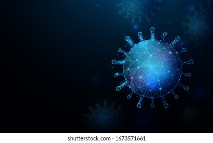 3D of Coronavirus. Close-up from microscope of virus. Anti virus