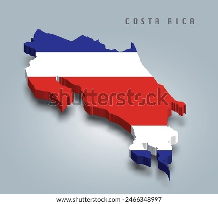 3D costa rica map and flag