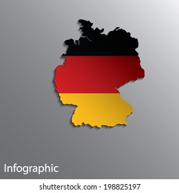 3D Country Map Layout of Germany in Eps10 Format.  Effect of Gradient tool and Blend used in this file.