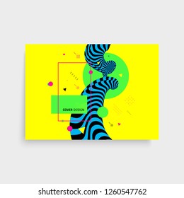 Plantilla de diseño de portada 3d. Ilustración vectorial asiática. El modelo puede utilizarse como plantilla para el folleto, el informe anual, la revista, el afiche, la presentación, el volante y el banner.