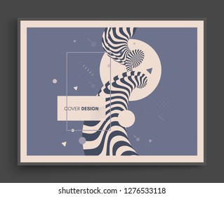 Plantilla de diseño de portada 3d. Ilustración vectorial asiática. El modelo puede utilizarse como plantilla para el folleto, el informe anual, la revista, el afiche, la presentación, el volante y el banner.