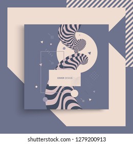 3D-Titeldesign-Vorlage. Asiatische Vektorgrafik. Muster können als Vorlage für Broschüre, Geschäftsbericht, Magazin, Poster, Präsentation, Flyer und Banner verwendet werden.