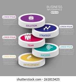 3d creative circles level data infographics